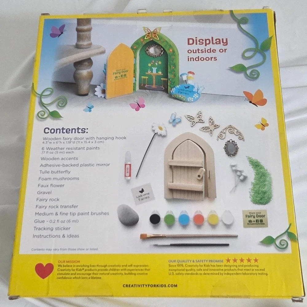Creativity for Kids Butterfly Fairy Door Paint Decorate Craft Kit Age 6+